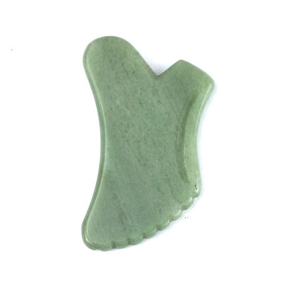 Aventurine verte Guasha Gua Sha Mode d'outil pour le visage n° abkgs-038 Pour un drainage lymphatique efficace et des soins de la peau