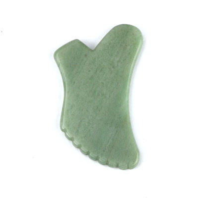 Aventurine verte Guasha Gua Sha Mode d'outil pour le visage n° abkgs-038 Pour un drainage lymphatique efficace et des soins de la peau