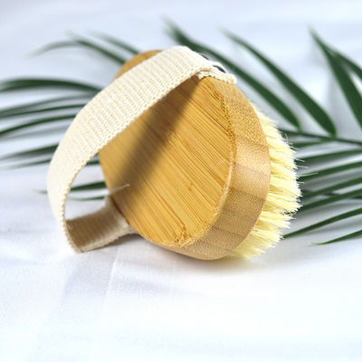 Manche en bois naturel Boar Bristle peau exfoliante Bambou Douche Baignee Brosses à corps sec Brosses à corps Brosses à corps pour nettoyage en profondeur