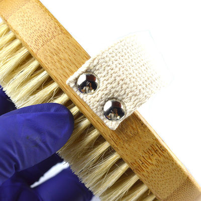 Manche en bois naturel Boar Bristle peau exfoliante Bambou Douche Baignee Brosses à corps sec Brosses à corps Brosses à corps pour nettoyage en profondeur