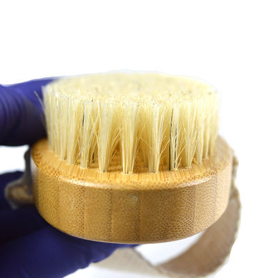Manche en bois naturel Boar Bristle peau exfoliante Bambou Douche Baignee Brosses à corps sec Brosses à corps Brosses à corps pour nettoyage en profondeur