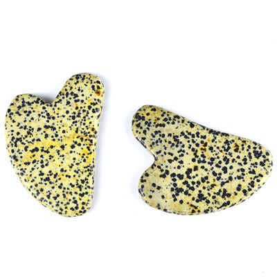 Logo personnalisé disponibled 2024 Tendance en forme de cœur Dalmatienne pierre Guasha outil de massage pour le massage de santé du corps