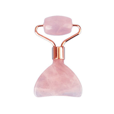 Mini Rose Quartz Jade Roller Eye Skin Care Gua Sha Board Dispositif de beauté faciale multifonctionnel à 90 caractères