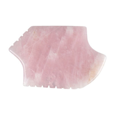 2024 Outil de massage au quartz rose Gua Sha avec dents peau cristalline naturelle beauté masseur de visage anti-âge logo rose