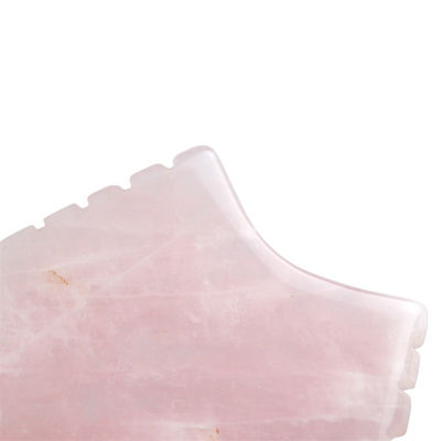 2024 Outil de massage au quartz rose Gua Sha avec dents peau cristalline naturelle beauté masseur de visage anti-âge logo rose
