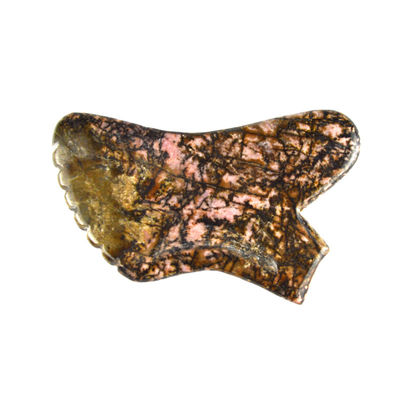 Outil à base de gua-sha de pierre de rhodonite personnalisable Masseur de visage rose et noir pour soulager le cou / épaule / dos / jambe