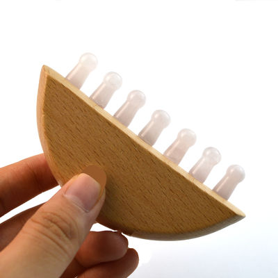 Peigne de massage de cheveux en bois de rose de quartz de jade Guasha Meridien Peigne de massage du cuir chevelu Gua Sha Massageur Peigne de massage des cheveux avec fonction de Gua Sha