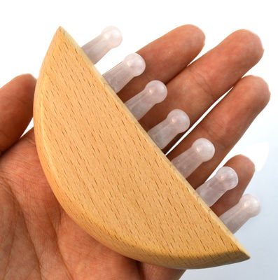 Peigne de massage de cheveux en bois de rose de quartz de jade Guasha Meridien Peigne de massage du cuir chevelu Gua Sha Massageur Peigne de massage des cheveux avec fonction de Gua Sha