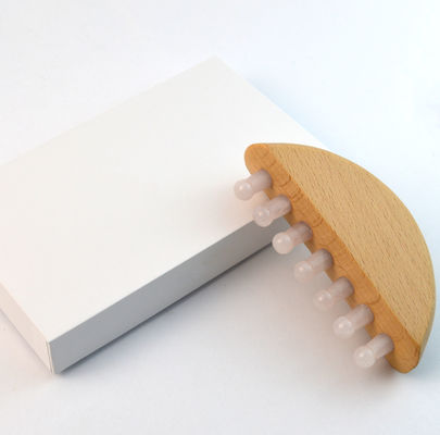 Peigne de massage de cheveux en bois de rose de quartz de jade Guasha Meridien Peigne de massage du cuir chevelu Gua Sha Massageur Peigne de massage des cheveux avec fonction de Gua Sha