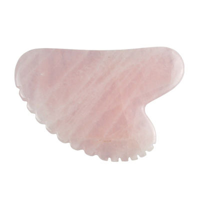 Massageur de visage en forme de cœur rose en quartz rose Outil de massage Gua Sha avec des dents Massageur de beauté de peau cristalline 2024