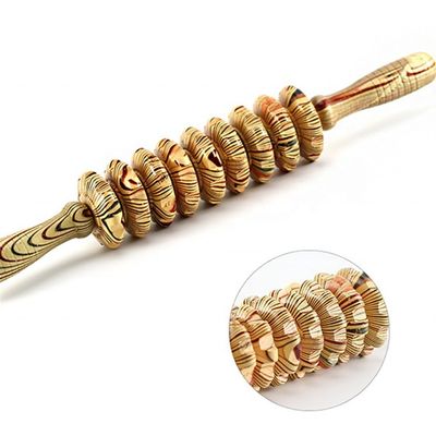 OEM ODM 38*5,5cm Roller de massage abdominal en bois Roller de massage corporel en jade
