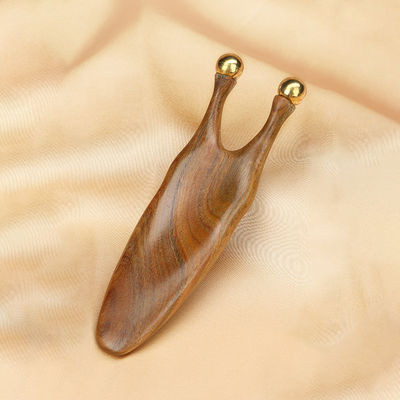 Outil de massage Gua Sha en bois de santal de cuivre pur pour la stimulation du visage et des yeux