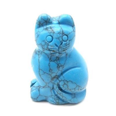 Figure de chat d'agate sculptée à la main dans le style Feng Shui pour la guérison et la décoration des animaux
