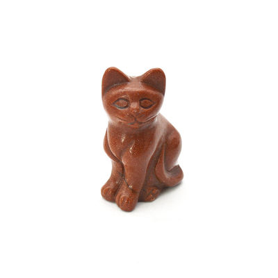 Figure de chat d'agate sculptée à la main dans le style Feng Shui pour la guérison et la décoration des animaux