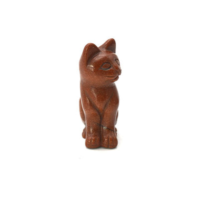 Figure de chat d'agate sculptée à la main dans le style Feng Shui pour la guérison et la décoration des animaux