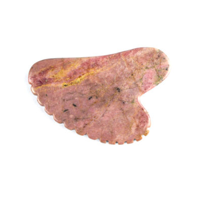 Muscles du corps Forme naturelle du cœur Pierre de rhodonite Gua Sha Planche à gratter Dents Guasha Pierre de beauté du visage Outil de massage soins de la peau