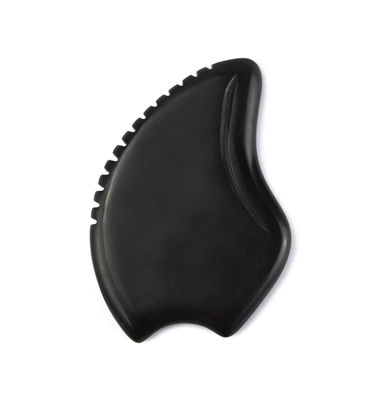Outil de massage Gua Sha en pierre Bian noire naturelle pour la méditation relaxante