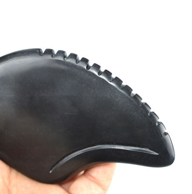 Outil de massage Gua Sha en pierre Bian noire naturelle pour la méditation relaxante
