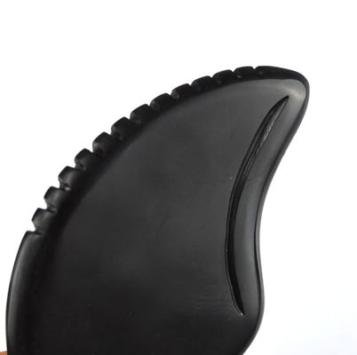 Outil de massage Gua Sha en pierre Bian noire naturelle pour la méditation relaxante