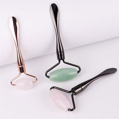 Logo personnalisé Disponibled Appareil de beauté de levage du visage en métal pour les soins de beauté et ensemble de rouleaux de jade