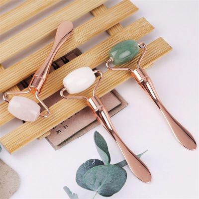 Logo personnalisé Disponibled Appareil de beauté de levage du visage en métal pour les soins de beauté et ensemble de rouleaux de jade