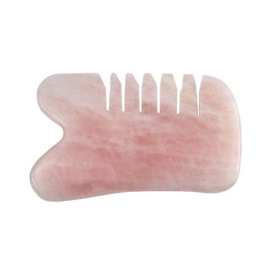 Massage de la tête rose quartz gua sha peigne du cuir chevelu outil pour le soin de la peau Spa lifting du visage