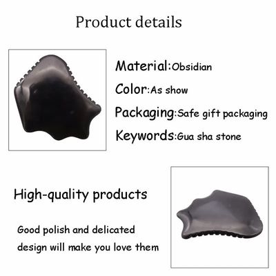 Planche Gua Sha en Obsidienne Noire Naturelle pour les soins de la peau