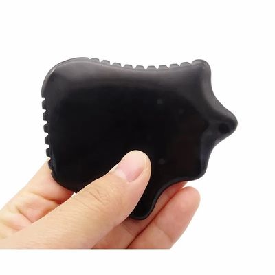 Planche Gua Sha en Obsidienne Noire Naturelle pour les soins de la peau