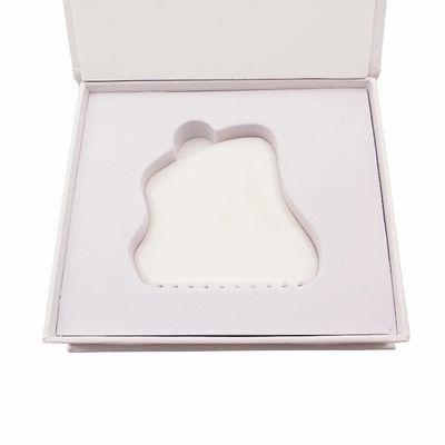 Logo personnalisé 2024 Outils Gua Sha de jade blanc pour le massage du visage et du cou Massageur chaud Mode de masseur n ° abk-2051
