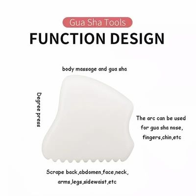 Logo personnalisé 2024 Outils Gua Sha de jade blanc pour le massage du visage et du cou Massageur chaud Mode de masseur n ° abk-2051