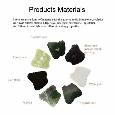 Logo personnalisé 2024 Outils Gua Sha de jade blanc pour le massage du visage et du cou Massageur chaud Mode de masseur n ° abk-2051