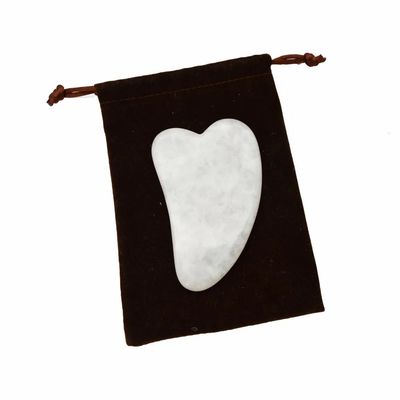 Outil portatif de Gua Sha en jade blanc pour un massage musculaire et des soins de beauté efficaces
