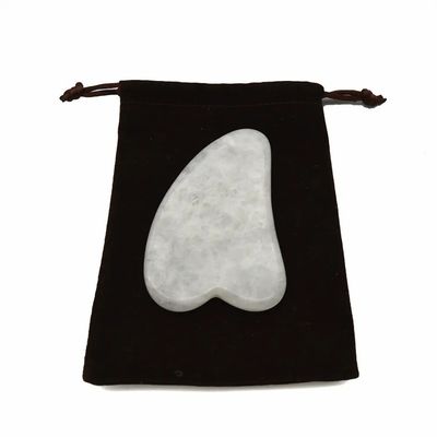 Outil portatif de Gua Sha en jade blanc pour un massage musculaire et des soins de beauté efficaces