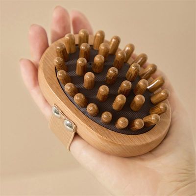 Zone de massage Corps entièrement en bois Corps méridien Brosse de massage Gua Sha Peigne de masseur avec airbag pour peigne de massage du cuir chevelu