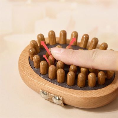 Zone de massage Corps entièrement en bois Corps méridien Brosse de massage Gua Sha Peigne de masseur avec airbag pour peigne de massage du cuir chevelu