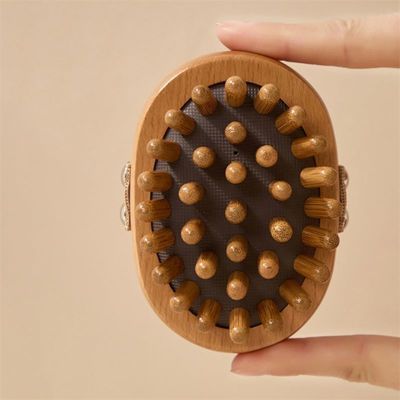 Zone de massage Corps entièrement en bois Corps méridien Brosse de massage Gua Sha Peigne de masseur avec airbag pour peigne de massage du cuir chevelu