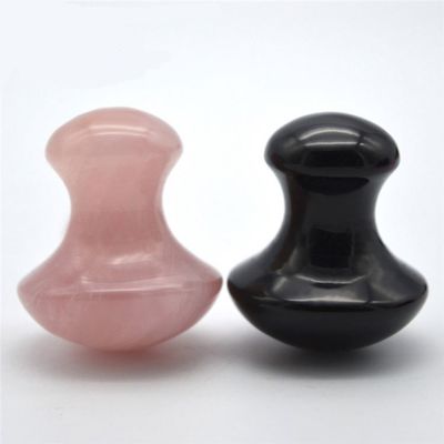 Outil de massage portable en obsidienne et rose en quartz en forme de champignon avec certification ISO9001