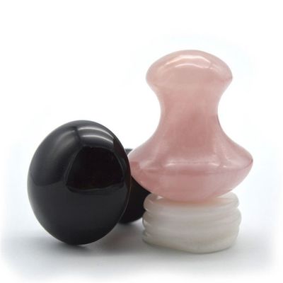 Outil de massage portable en obsidienne et rose en quartz en forme de champignon avec certification ISO9001