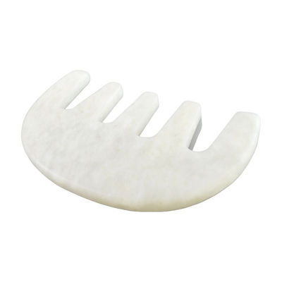 Massageur à la tête chinois naturel blanc Xiuyan Jade Gua Sha Peigne à gratter pour 2024 Outils de massage tendance
