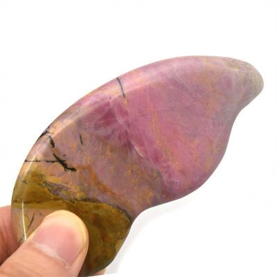 Massage pour la santé du corps Essentiel Rhodochrosite naturel Gua Sha Scraping Massager pour la fonction de soins de santé