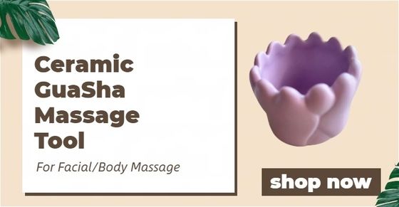 Équipement de massage corporel Logo personnalisé Massinage du cuir chevelu en céramique blanche pour Guasha violet Porcelaine soins de la peau pierre Gua sha