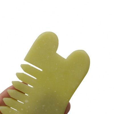 Massage du corps Soins de santé Naturel Xiu Yan Jade Stone Scraping Guasha Peigne Cheveux Facial Scalpe Gua Sha Brosse Outils pour la Tête