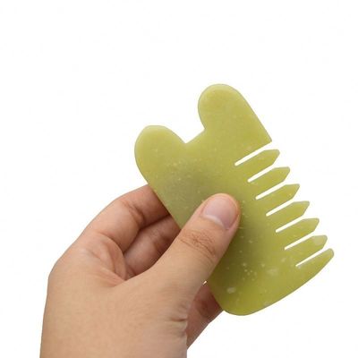 Massage du corps Soins de santé Naturel Xiu Yan Jade Stone Scraping Guasha Peigne Cheveux Facial Scalpe Gua Sha Brosse Outils pour la Tête