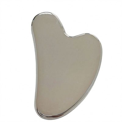 Logo personnalisé Outil de soins de la peau en acier inoxydable En forme de cœur Gua Sha Board pour le lifting du visage Massageur métallique