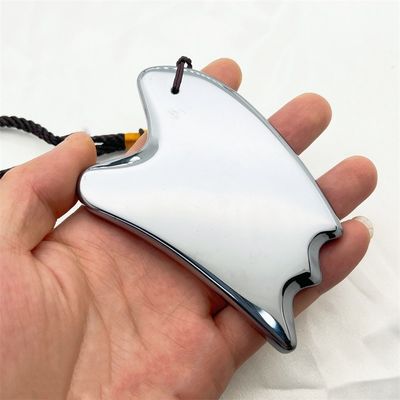 Outil de massage facial en carton naturel Terahertz Gua Sha Masseur en forme de cœur en argent pour le traitement des points de déclenchement