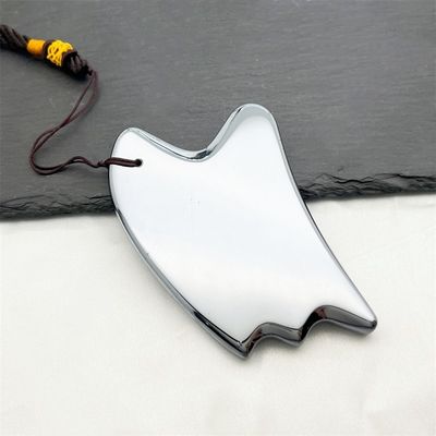 Outil de massage facial en carton naturel Terahertz Gua Sha Masseur en forme de cœur en argent pour le traitement des points de déclenchement
