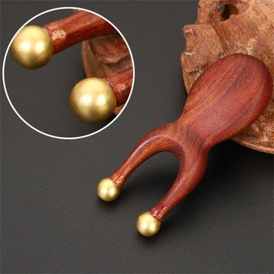 Outil de massage oculaire en laiton certifié ISO9001 pour le pont nasal Sandalwood Peigne de massage facial Gua Sha 95*38mm Taille