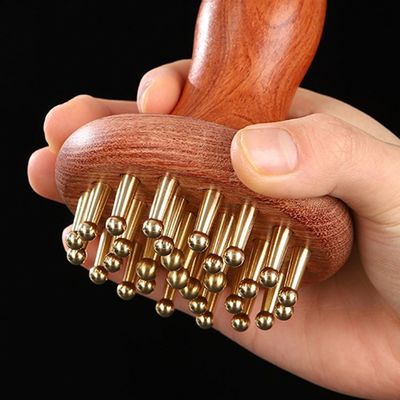 Gua Sha Fonction Brass Massage Méridien Universel Peigne Massage Corps Brosse Scalpe Relax Et Croissance des cheveux Outil de massage de la tête