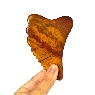 Tableau de massage à gratter Gua Sha Mookaite Jasper Outil facial 10cm*7cm*0.6cm Tableau de massage certifié ISO9001