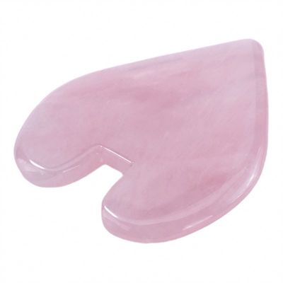 Logo Logo personnalisé Disponibled Rose Quartz en forme de cœur Gua Sha Stone pour les soins de la peau et le masseur de corps
